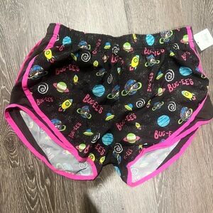 Bug-E's Women's Cosmic Print Shorts - Black and Pink